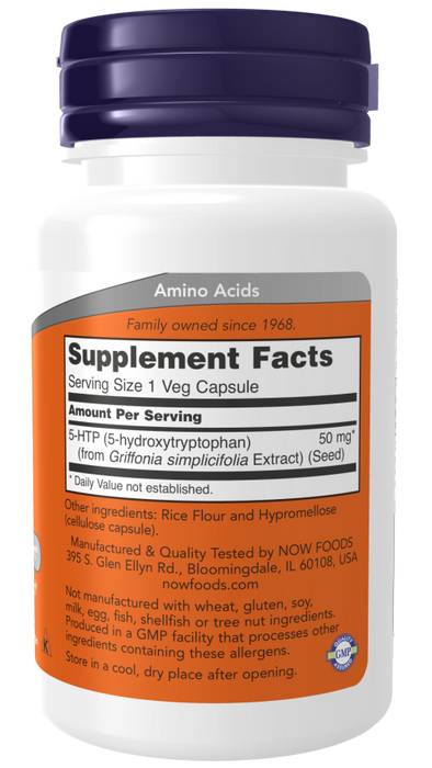 NOW Foods 5-HTP, 50mg - 30 vcaps