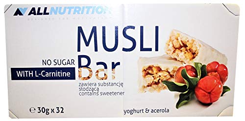 Allnutrition Muesli Bar + L-Carnitine, Yoghurt & Blackcurrant - 32 bars - Health Foods at MySupplementShop by Allnutrition