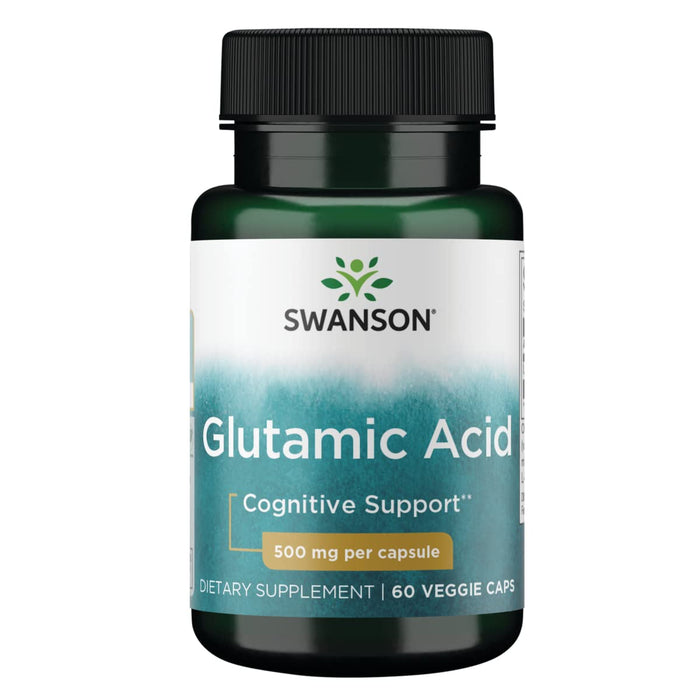 Swanson Glutamic Acid, 500mg - 60 vcaps - Amino Acids and BCAAs at MySupplementShop by Swanson