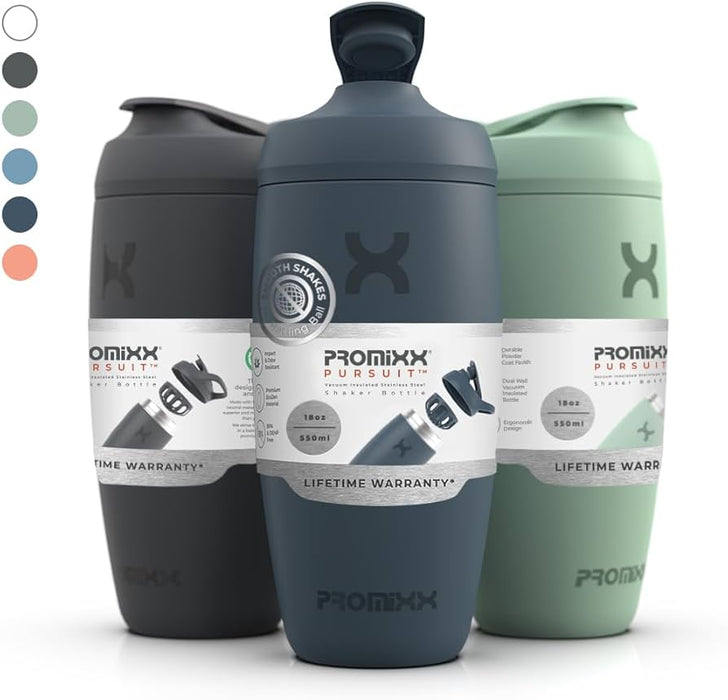 PROMiXX Stainless Steel Shaker Bottle | Leakproof, Vacuum Insulated & Smooth Mixing 550ml