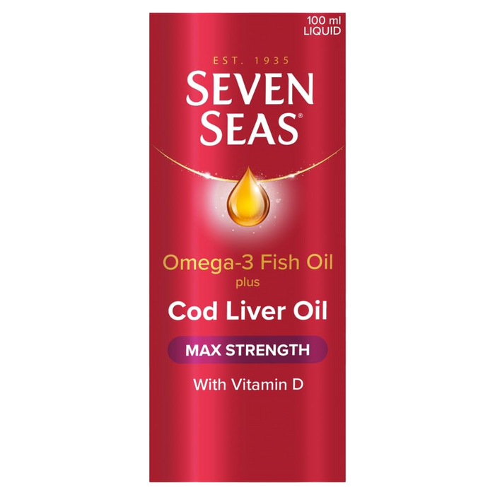 Seven Seas Omega-3 Fish Oil Plus Cod Liver Oil Max Strength 100ml