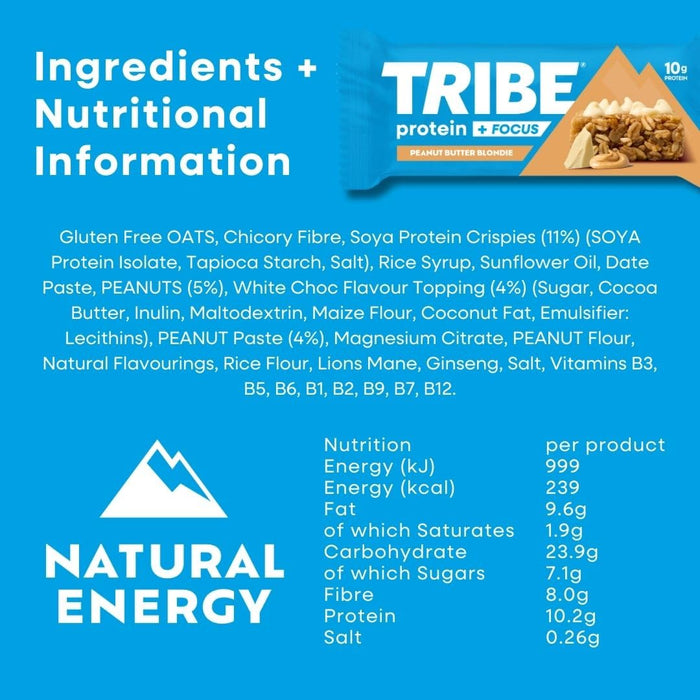 Tribe Protein + Focus Flapjack 12 x 60g