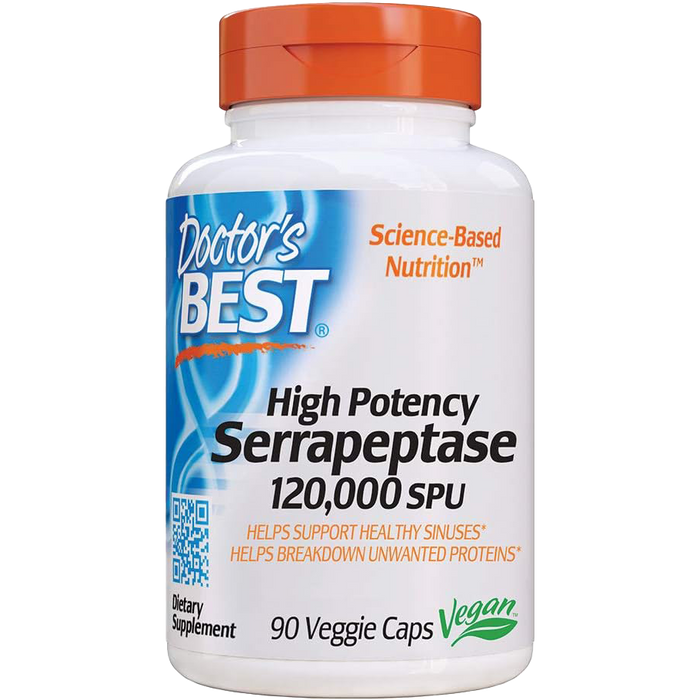 Doctor's Best Serrapeptase, 120 000 SPU High Potency - 90 vcaps