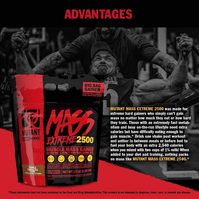 Mutant Mass Extreme Gainer Whey Protein Powder, Build Muscle Size & Strength with High-Density Clean Calories 9.07kg