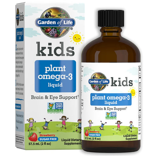 Garden of Life Kids Plant Omega-3 Liquid, Strawberry - 57.5 ml. | High-Quality Health and Wellbeing | MySupplementShop.co.uk