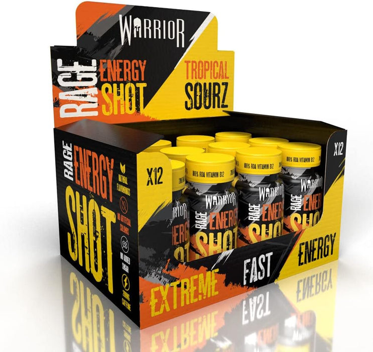 Warrior Rage Pre Workout Energy Shot 12 x 60ml Tropical Sours