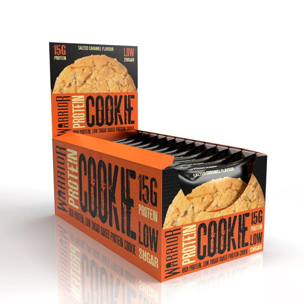 Warrior Protein Cookies 12 x 60g Salted Caramel | Premium Protein Bars at MYSUPPLEMENTSHOP.co.uk