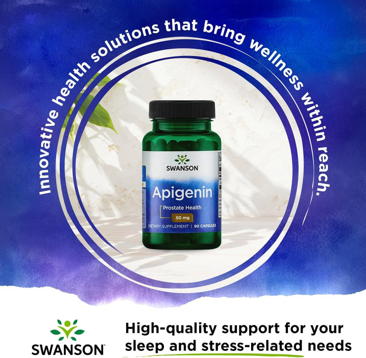 Swanson Apigenin-Bioflavonoid Supplement Natural Prostate Support-Metabolism & Nerve Health Support-Can Support Sleep & Relaxation 90 Caps, 50mg Each at MySupplementSHop.co.uk