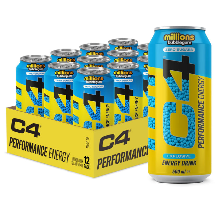 Cellucor C4 Performance Energy Carbonated RTD 12x500ml Millions Bubblegum | Premium Energy Drinks at MYSUPPLEMENTSHOP.co.uk