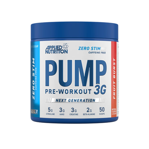 Applied Nutrition Pump 3G Pre-Workout (Zero Stimulant), Fruit Burst (EAN 634158794346) - 375g