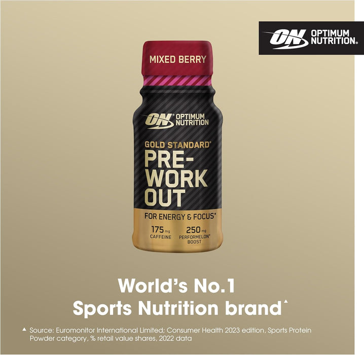 Optimum Nutrition Gold Standard Pre Workout Shot 12 x 60 ml, gemischte Beeren