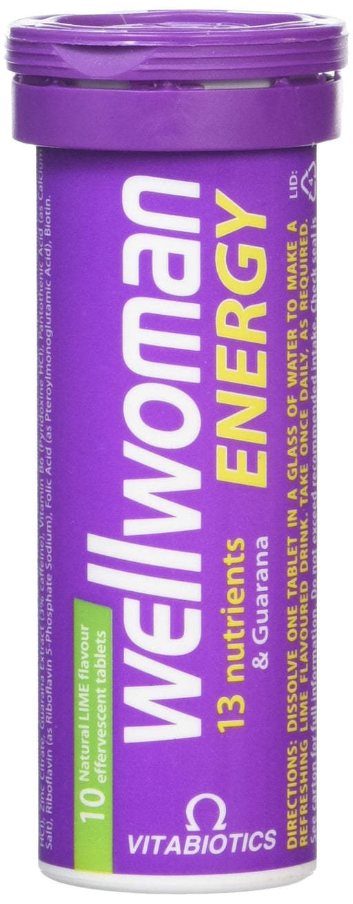 Vitabiotics Wellwoman Energy Natural Lime Flavour Effervescent 10 Tablets - Default Title - Women at MySupplementShop by Vitabiotics