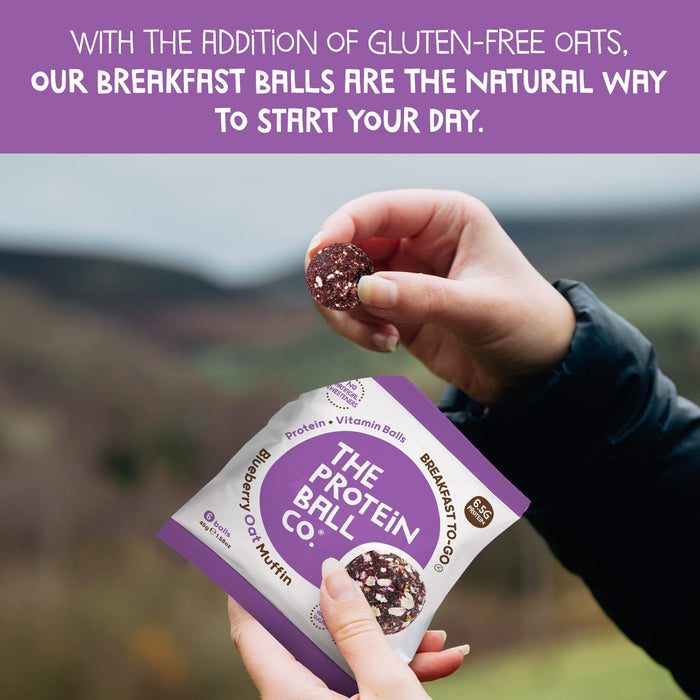 The Protein Ball Co Blueberry Oat Muffin Protein + Vitamin Balls (Breakfast To-Go) 10x45g at MySupplementShop.co.uk