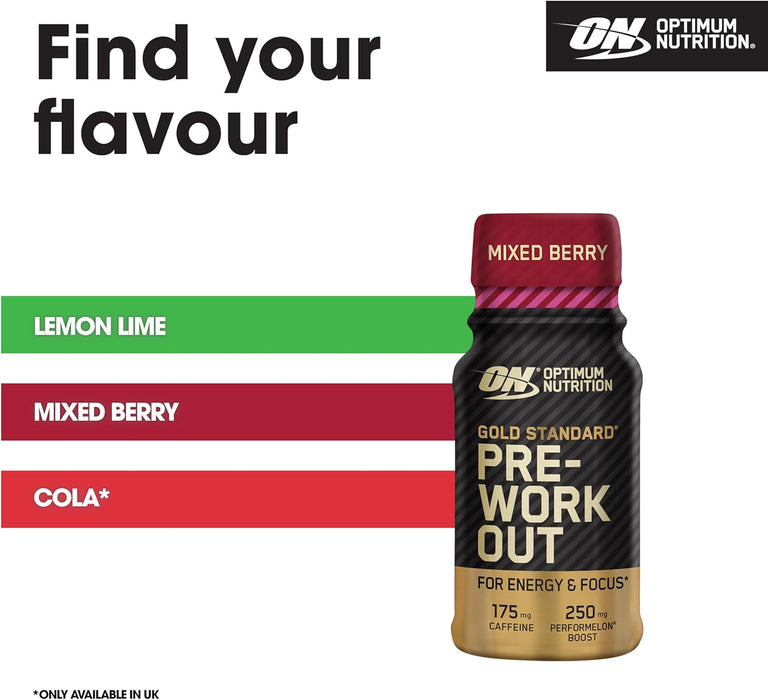 Optimum Nutrition Gold Standard Pre Workout Shot 12 x 60 ml, gemischte Beeren