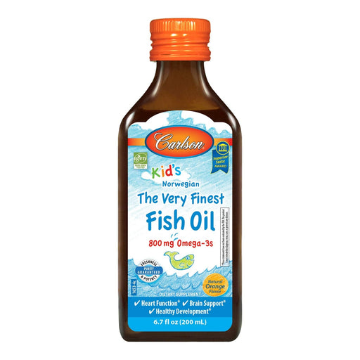 Carlson Labs Kid&#039;s The Very Finest Fish Oil, 800mg Natural Orange - 200 ml. - Essential Fatty Acids at MySupplementShop by Carlson Labs