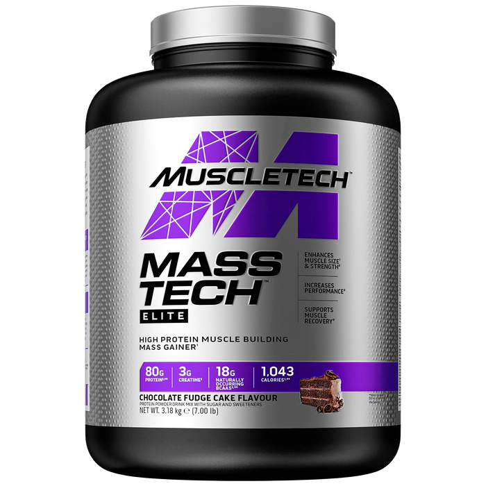 MuscleTech Mass-Tech Elite, Chocolate Fudge Cake - 3180 grams