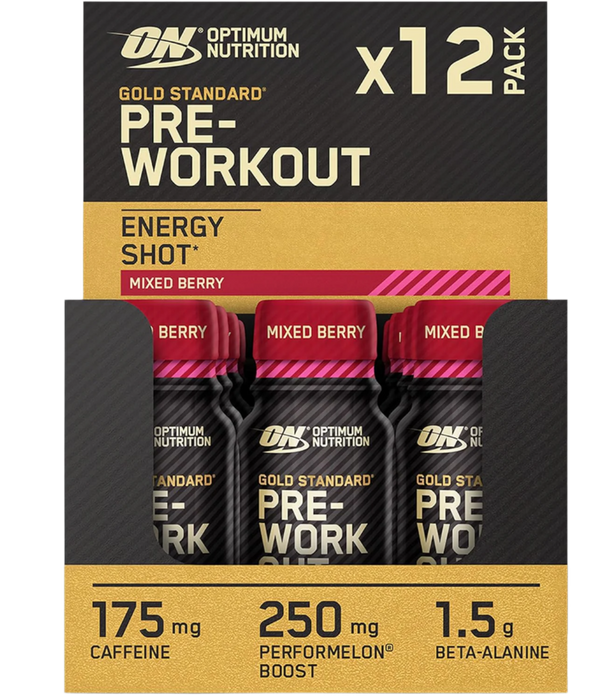 Optimum Nutrition Gold Standard Pre Workout Shot 12 x 60 ml, gemischte Beeren