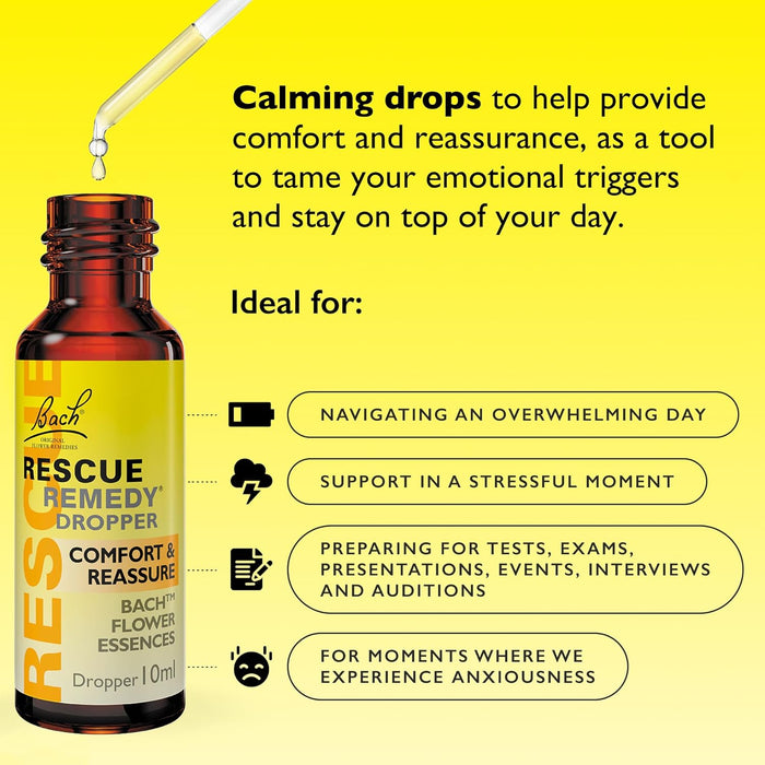 Bach Rescue Remedy 10ml Dropper - Stress Relief at MySupplementShop by Nelsons