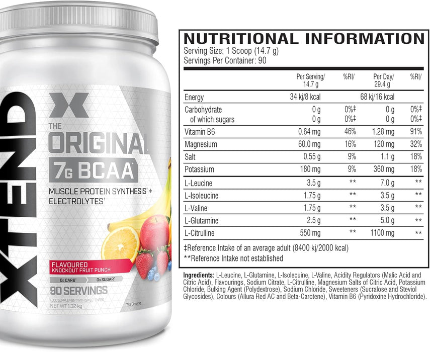 XTEND BCAA 90 Servings 1.32kg - Amino Acids and BCAAs at MySupplementShop by Xtend