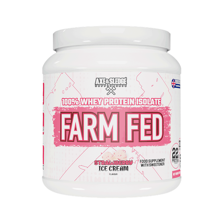 Axe & Sledge Supplements Farm Fed Whey Protein Isolate 30 Servings - Strawberry Ice Cream - Whey Protein Isolate at MySupplementShop by Axe & Sledge Supplements