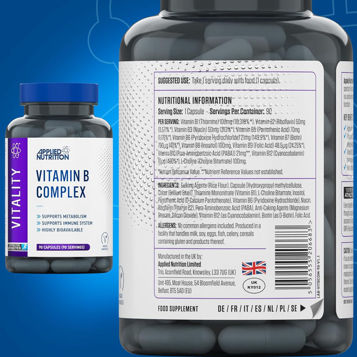 Applied Nutrition Vitality Vitamin B Complex 90 Capsules