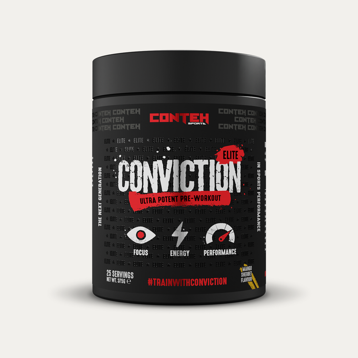 Conteh Conviction Elite 375g Ultra Potent Pre-Workout - Mango Sherbet - Supplements at MySupplementShop by Conteh Sports