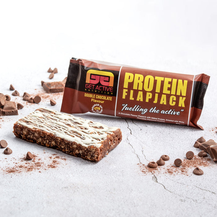 Get Active Protein Flapjack 16x90g - Double Chocolate - Sports Nutrition at MySupplementShop by Get Active