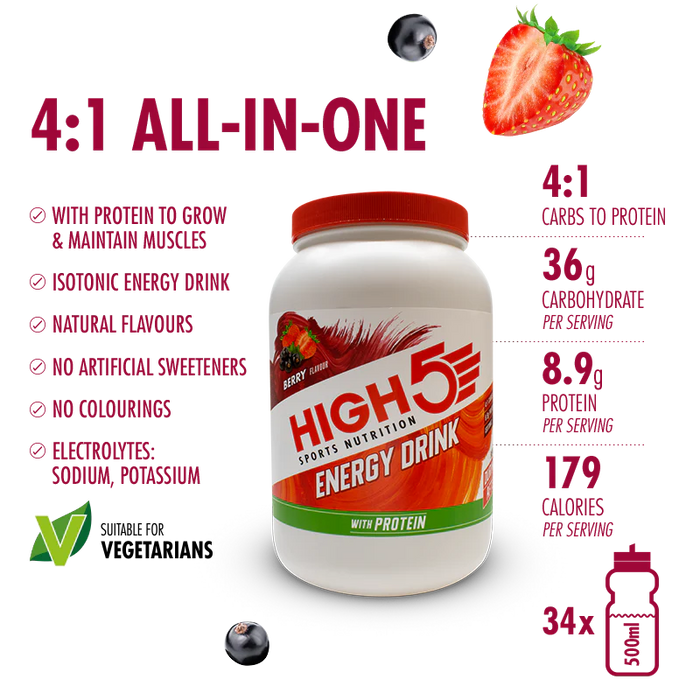 High 5 Energy Drink mit Protein-Beere 1,6 kg