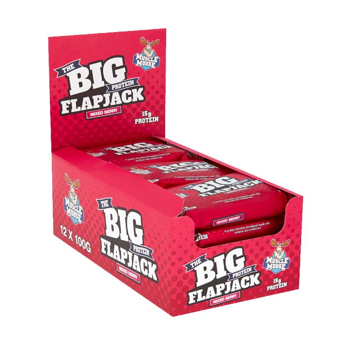 Muscle Moose Big Protein Flapjack 12x100g - Mixed Berry - Protein Flapjack at MySupplementShop by Muscle Moose