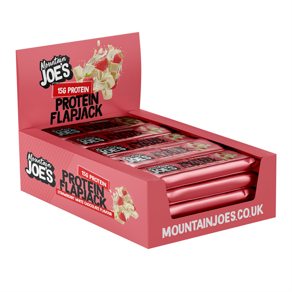 Mountain Joe's Protein Flapjack 16x60g Strawberry White Chocolate: Tasty Recovery, Berry Bliss - Supplements at MySupplementShop by Mountain Joe's