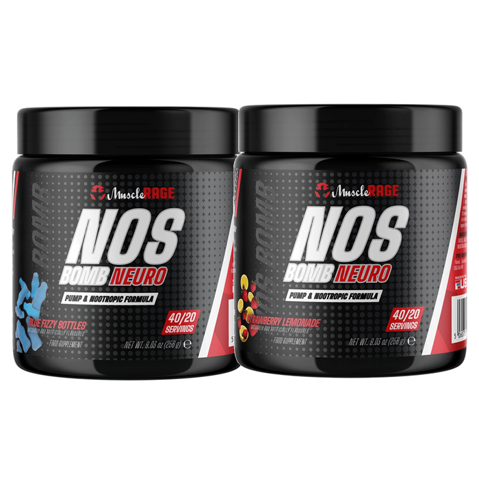 Muscle Rage NOS Bomb Neuro: Stim-Free Pre-Workout 256g - Pre Workout at MySupplementShop by Muscle Rage