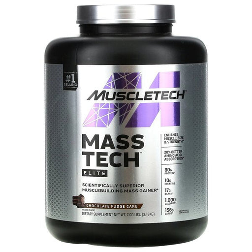 Muscletech Mass Tech Elite - 3.18kg / Chocolate Fudge Cake - Weight Gainer Powder