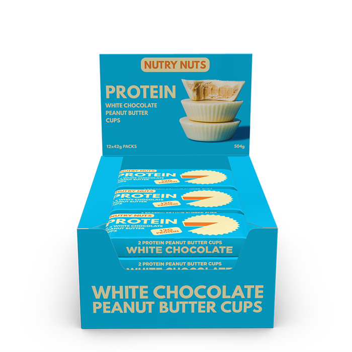 Nutry Nuts Peanut Butter Cups 12x42g White Chocolate - Health Foods at MySupplementShop by Nutry Nuts