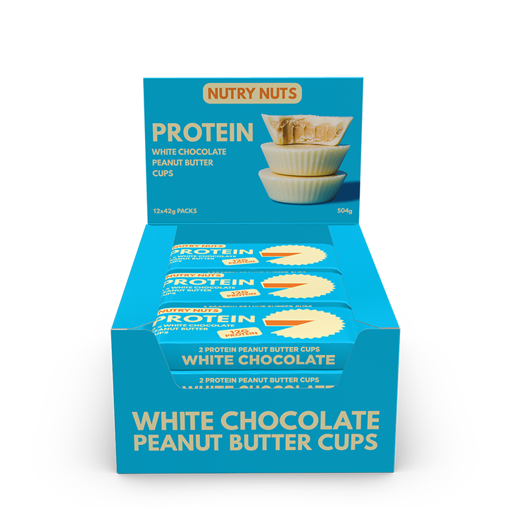 Nutry Nuts Peanut Butter Cups 12x42g White Chocolate