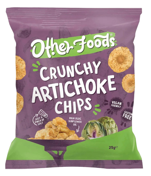 Other Foods Artichoke Crisps 16x25g / Crunchy Artichoke Chips Vegan