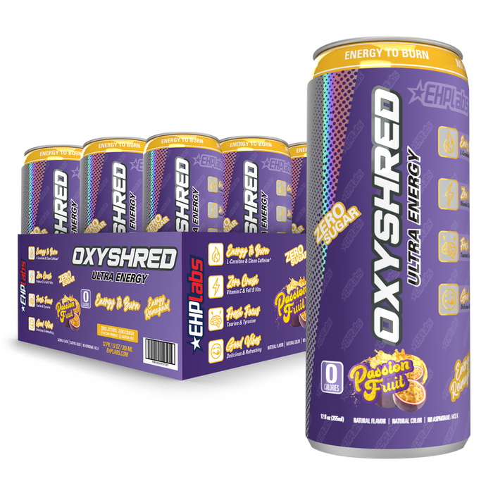 EHP Labs OxyShred Ultra Energy Drink RTD 12x355ml - Passionfruit - Pre Workout at MySupplementShop by EHP Labs