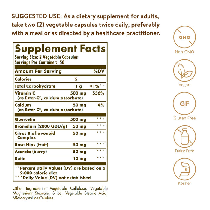 Solgar Quercetin Complex With Ester-C Plus Vegetable Capsules 100
