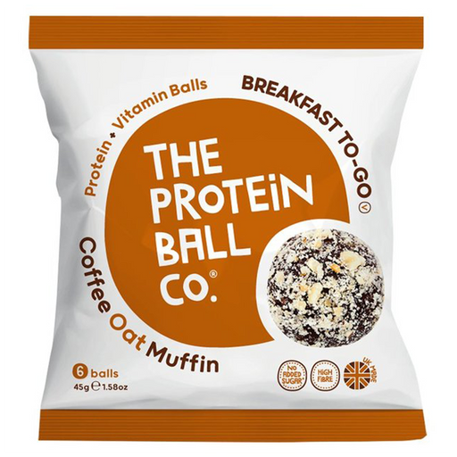 The Protein Ball Co Coffee Oat Muffin Protein + Vitamin Balls (Breakfast To-Go) 10x45g | Premium Health Foods at MySupplementShop.co.uk