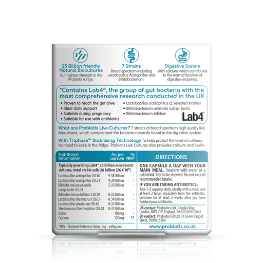 Vitabiotics Probiotis 25 Billion Vegan 30 Capsules - Immune Support at MySupplementShop by Vitabiotics