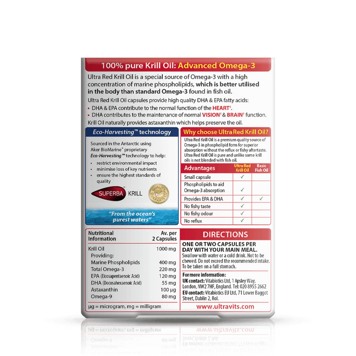 Vitabiotics Ultra Krill Oil Advanced Omega 3 30 Capsules 500mg