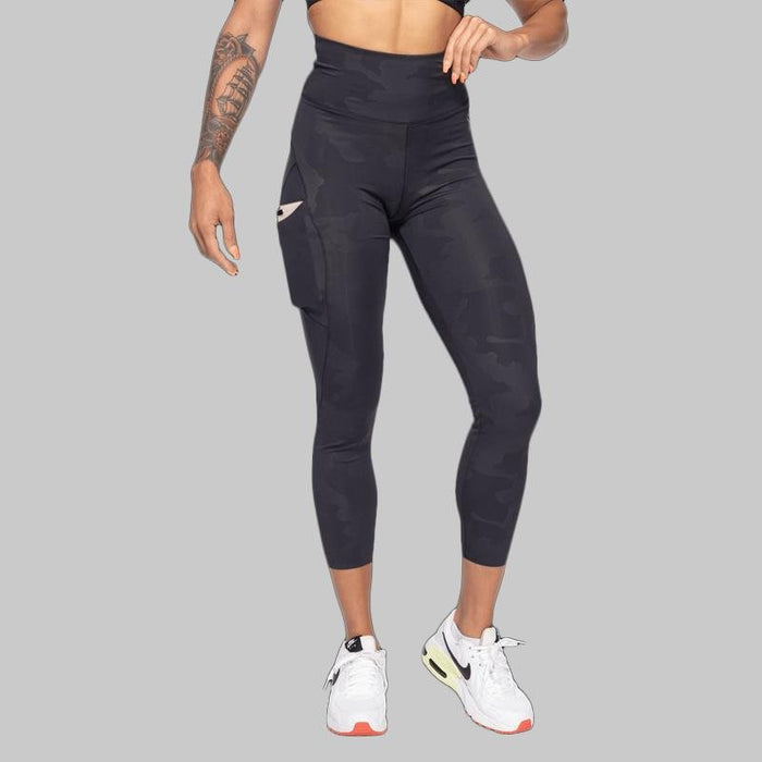 Better Bodies High Waist Leggings- Black Camo - Small - High Waist Leggings at MySupplementShop by Better Bodies