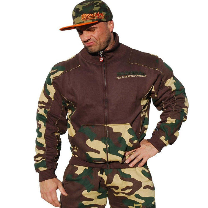 Brachial Zip Sweater Fuel - Camo - Large - Sweater at MySupplementShop by Brachial The Lifestyle Company