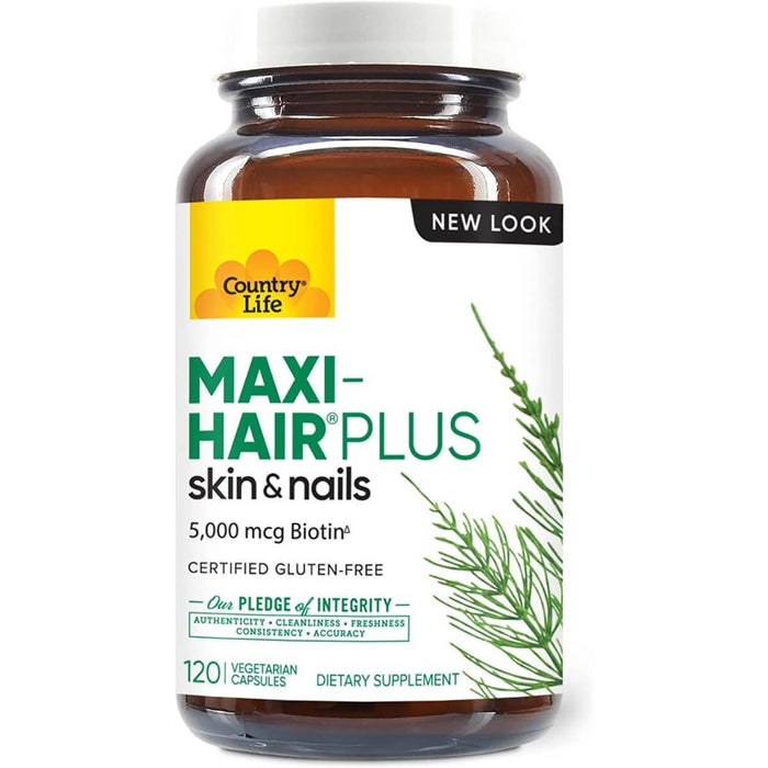 Country Life Maxi-Hair Plus Biotin 120 Vegetarian Capsules - Hair, Skin & Nails at MySupplementShop by Country Life