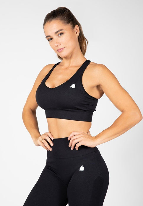 Gorilla Wear Hilton Seamless Sports Bra - Black - Sports Bra at MySupplementShop by Gorilla Wear