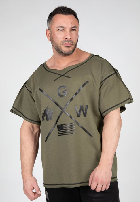 Gorilla Wear Sheldon Work Out Top - Army Green - Top at MySupplementShop by Gorilla Wear