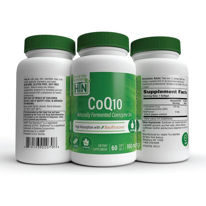 Health Thru Nutrition CoQ10 with BioPerine 100mg 60 Softgels | Premium Supplements at MYSUPPLEMENTSHOP