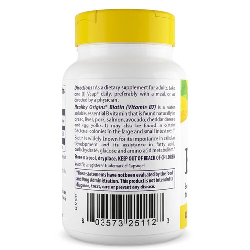 Healthy Origins Biotin 10,000mcg 60 Veggie Capsules | Premium Supplements at MYSUPPLEMENTSHOP