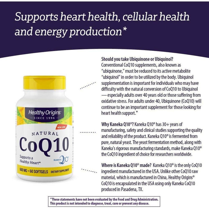 Healthy Origins CoQ10 600mg 60 Softgels | Premium Supplements at MYSUPPLEMENTSHOP