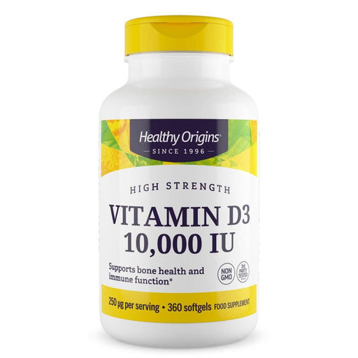 Healthy Origins Vitamin D3 10,000iu 360 Softgels Best Value Immune Support at MYSUPPLEMENTSHOP.co.uk