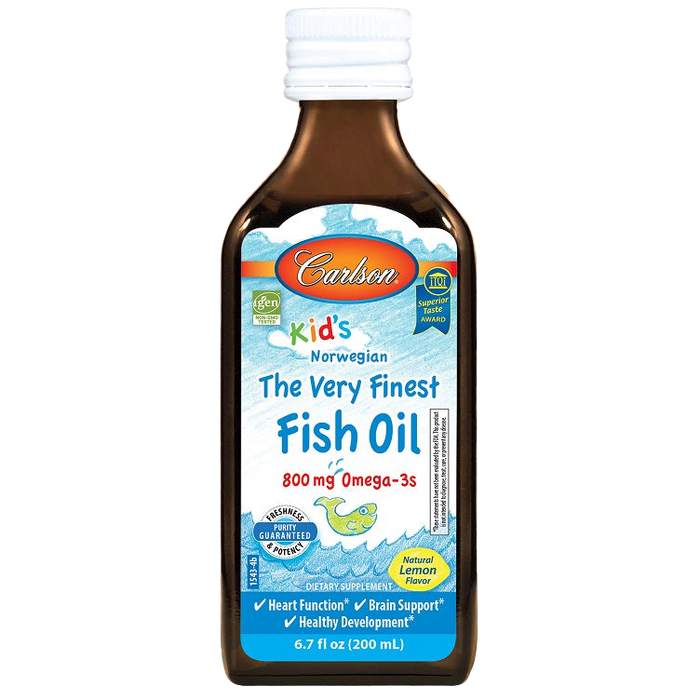 Carlson Labs Kid's The Very Finest Fish Oil, 800mg Natural Lemon - 200 ml.